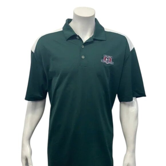 Nike Fit Dry Golf Pebble Beach US Open 2010 Green White Men's Polo Shirt Size XL - Picture 4 of 13